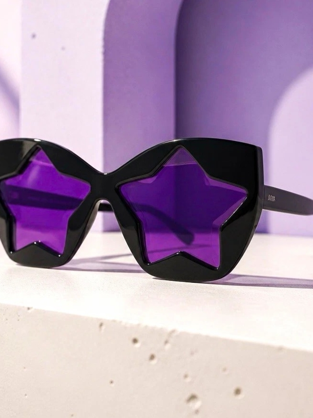 Stella McCartney SK0029S Black Acetate Cat Eye Sunglasses Purple Tinted 130mm